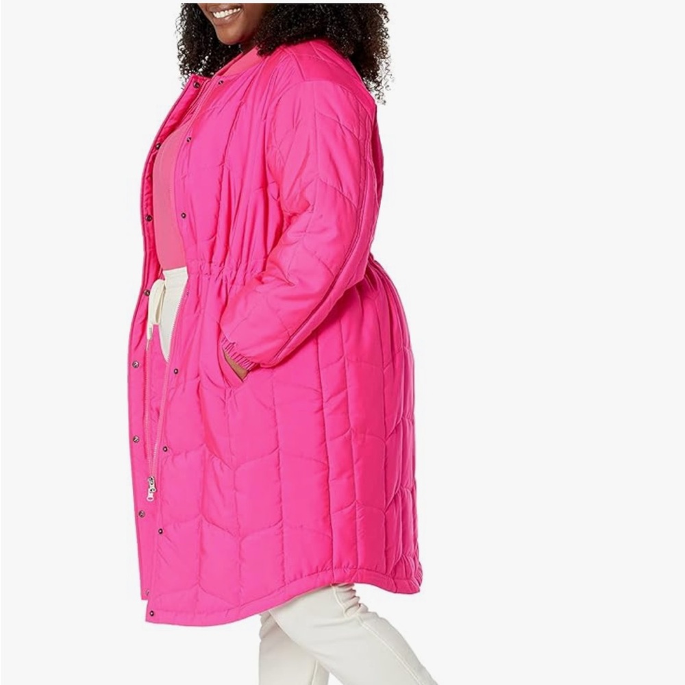 Amazon Essentials 6x hot pink nylon quilted coat jacket NWT